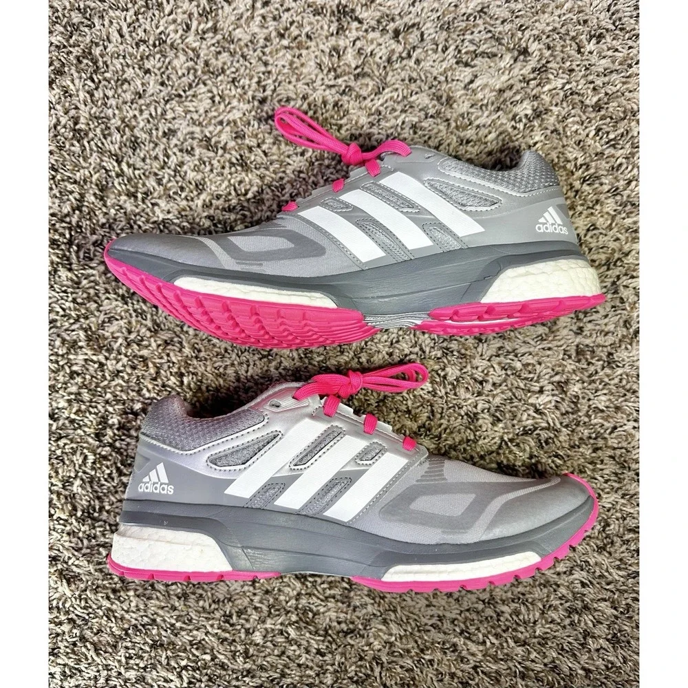 Adidas  Response Boost Techfit Women's Size 8.5 Running Shoes Gray Pink B35767